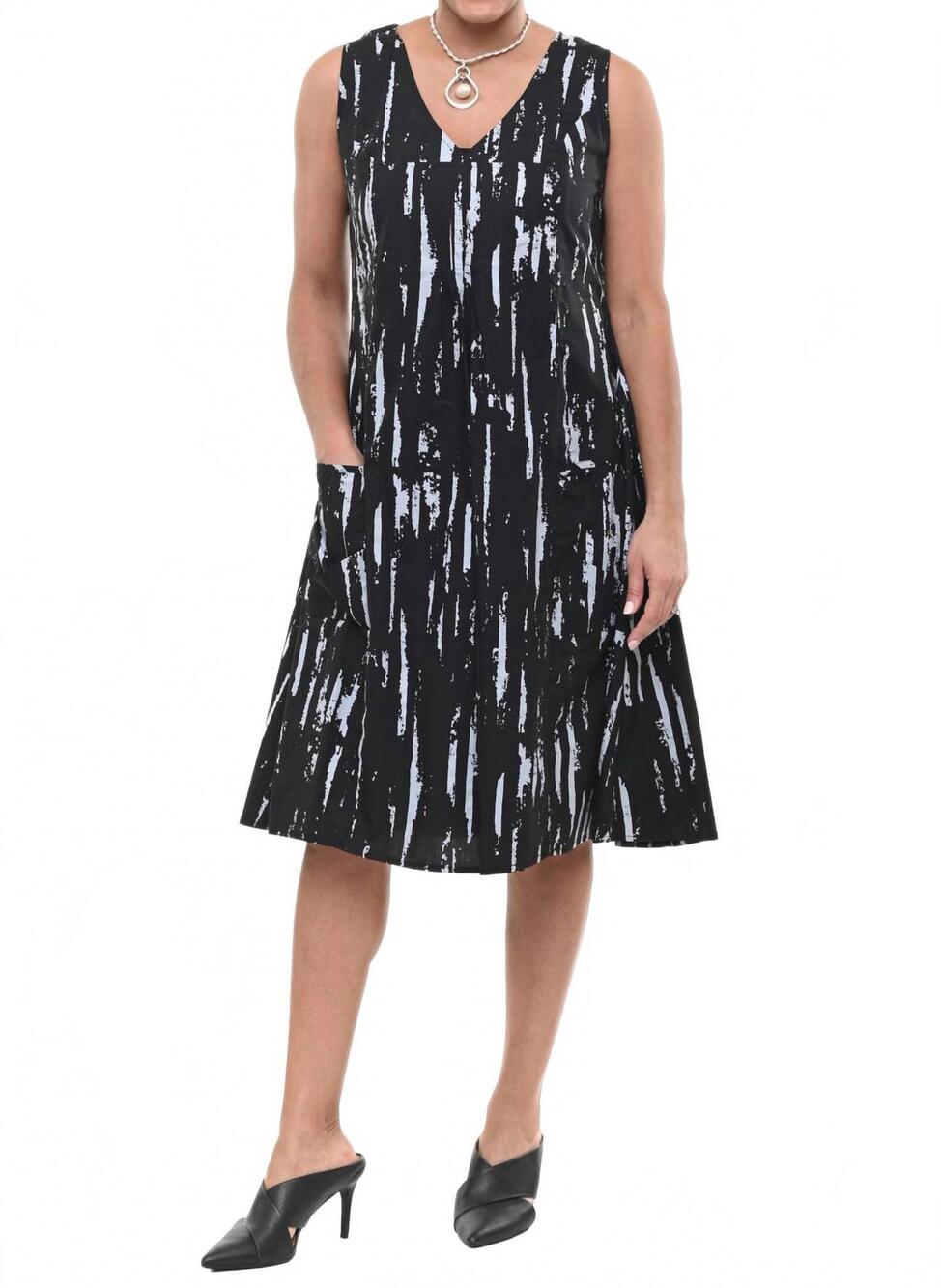 NEW TULIP CLOTHING poppie sleeveless dress in black gray airbrush